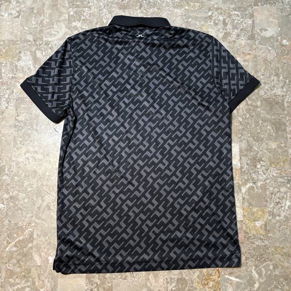 J Lindeberg Polo Shirt Mens Large Black Tour Tech Short Sleeve Golf Performance - Picture 6 of 9